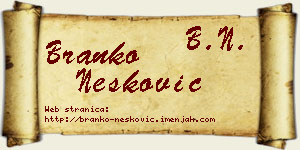 Branko Nešković vizit kartica